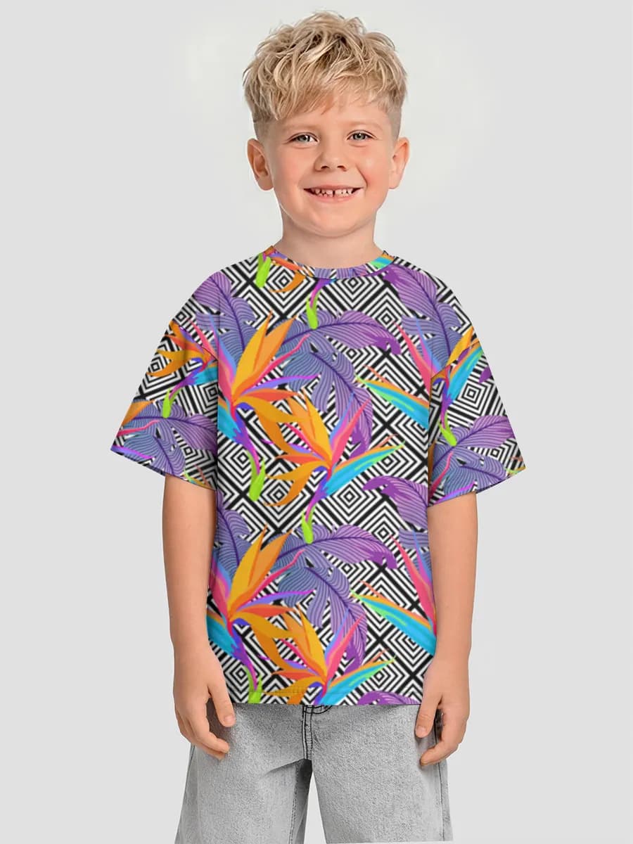 Boys' oversized cotton T-shirt