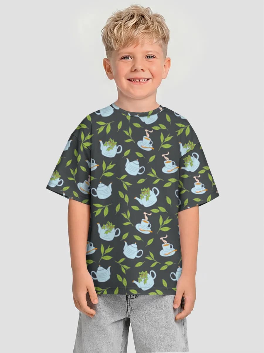 Boys' oversized cotton T-shirt