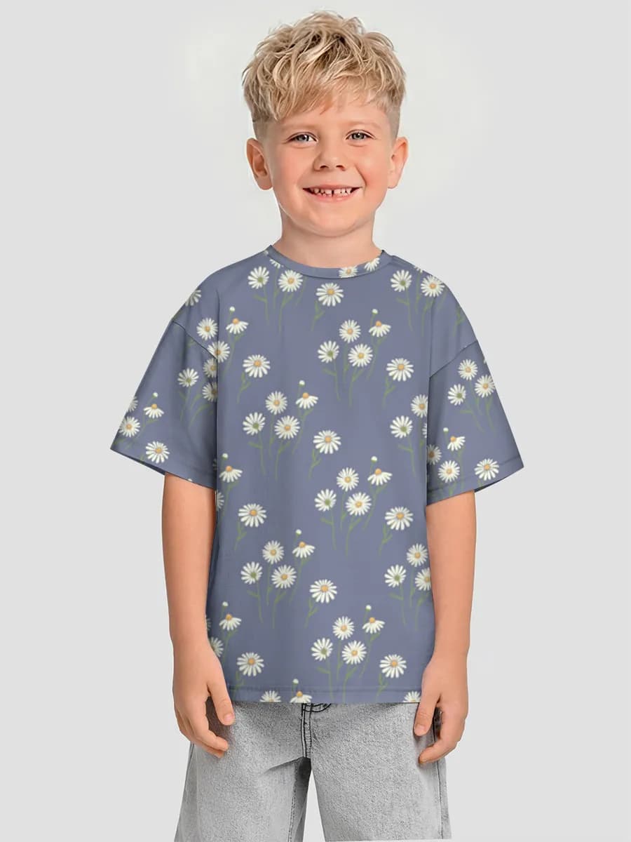 Boys' oversized cotton T-shirt
