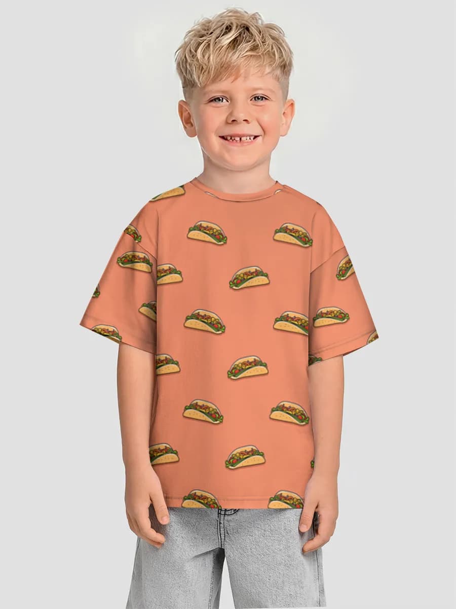 Boys' oversized cotton T-shirt