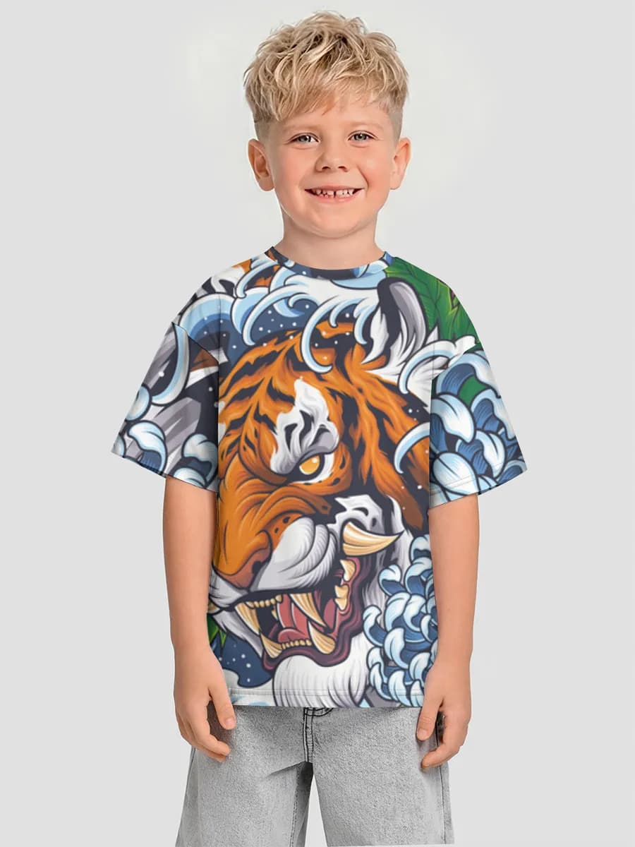 Boys' oversized cotton T-shirt