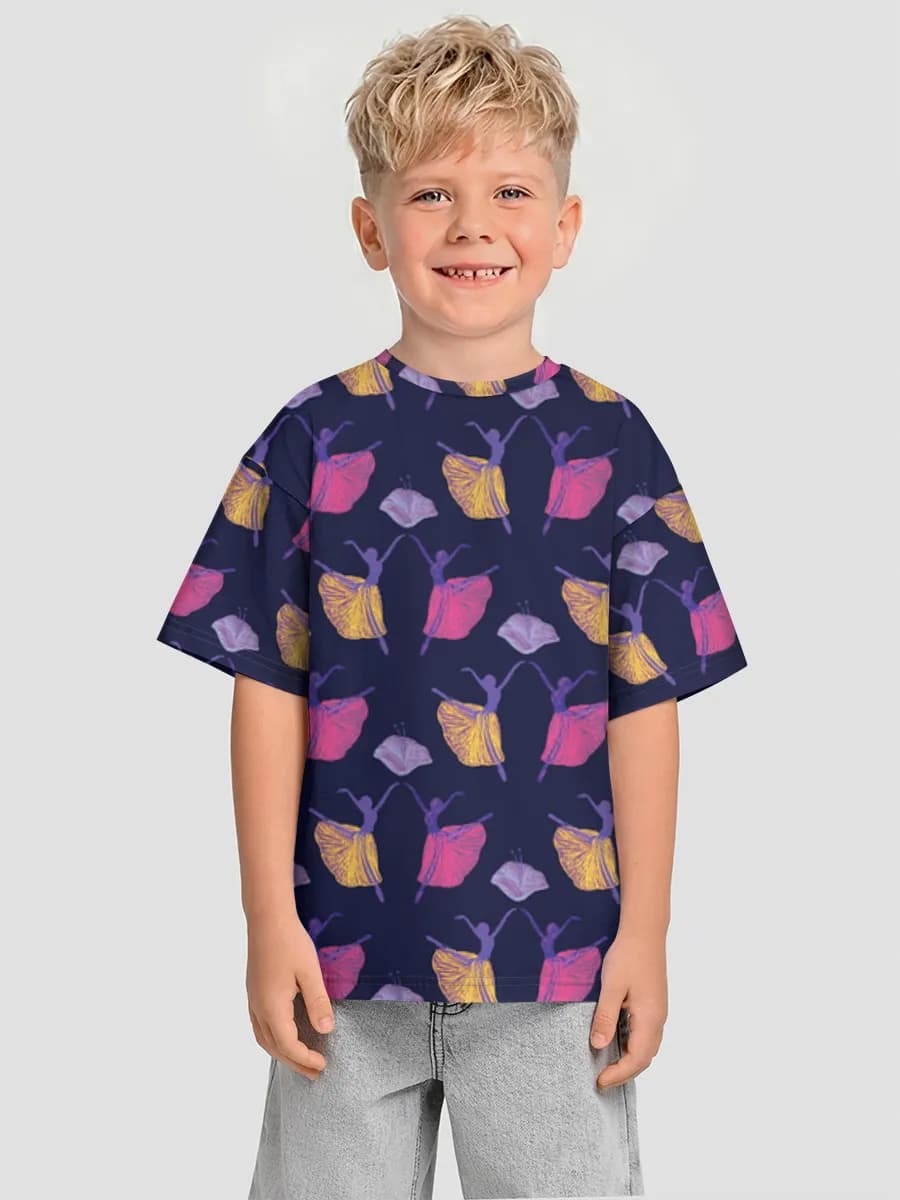 Boys' oversized cotton T-shirt