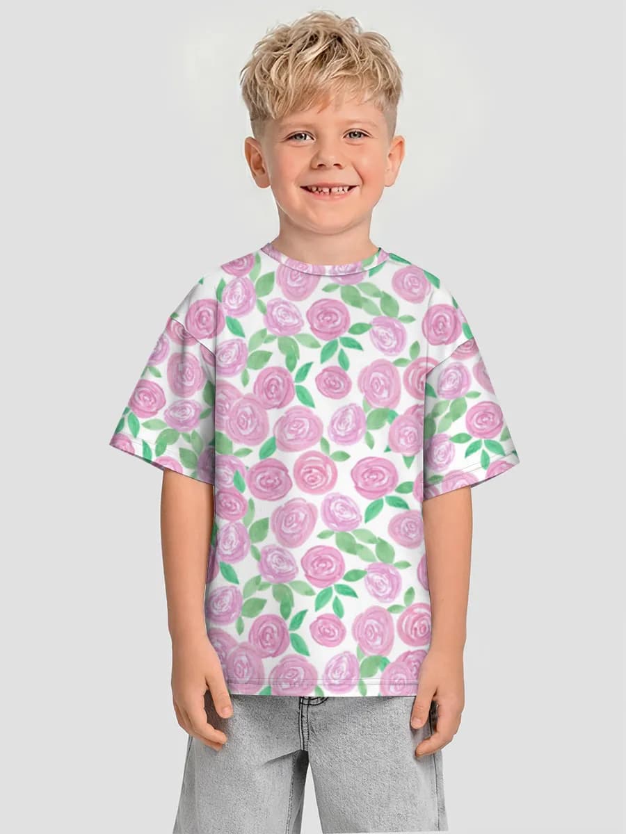 Boys' oversized cotton T-shirt