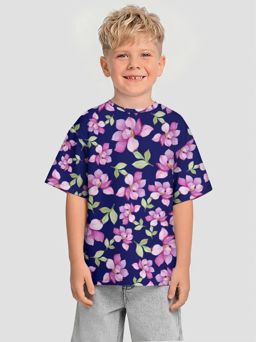 Boys' oversized cotton T-shirt