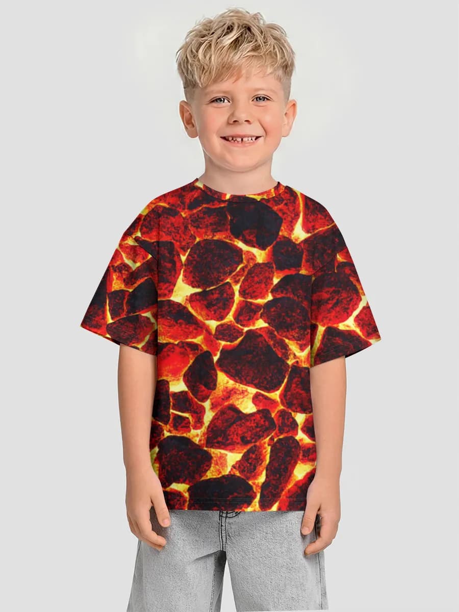 Oversized Baumwoll-T-Shirt Jungen