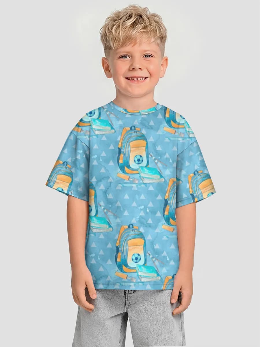 Boys' oversized cotton T-shirt
