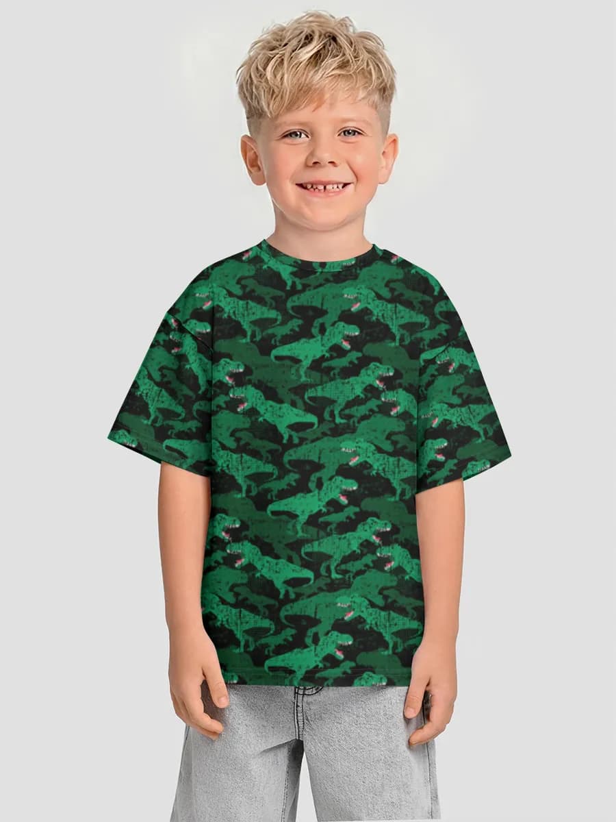 Boys' oversized cotton T-shirt