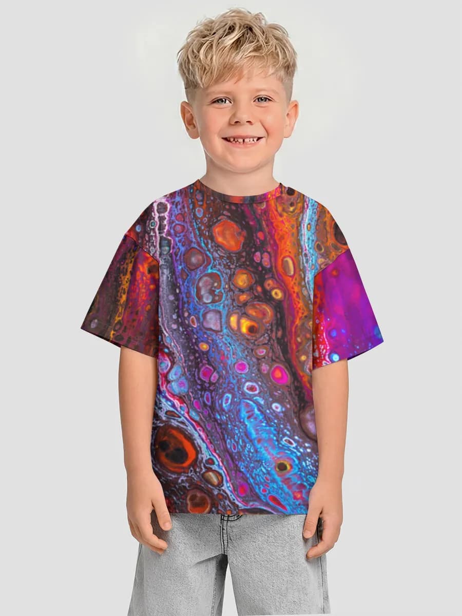 Oversized Baumwoll-T-Shirt Jungen