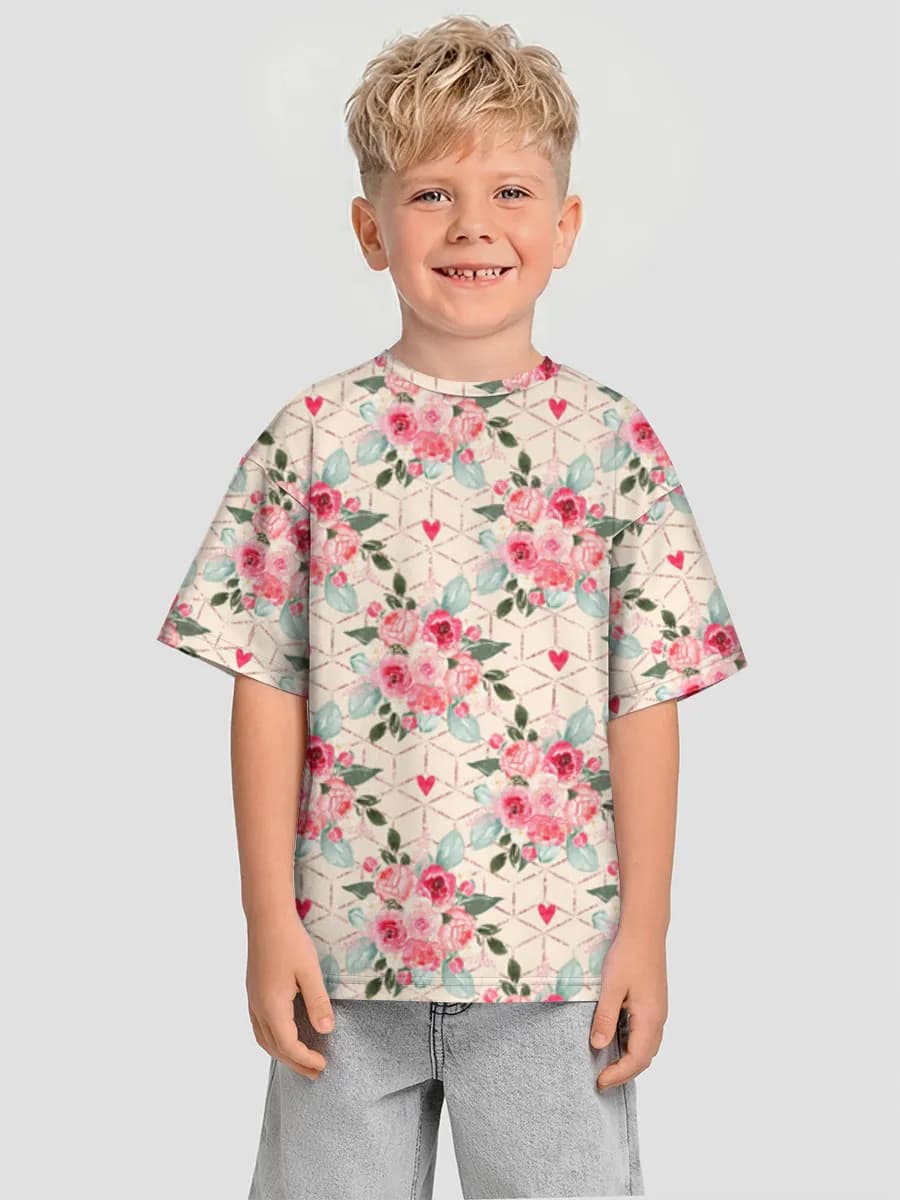 Boys' oversized cotton T-shirt