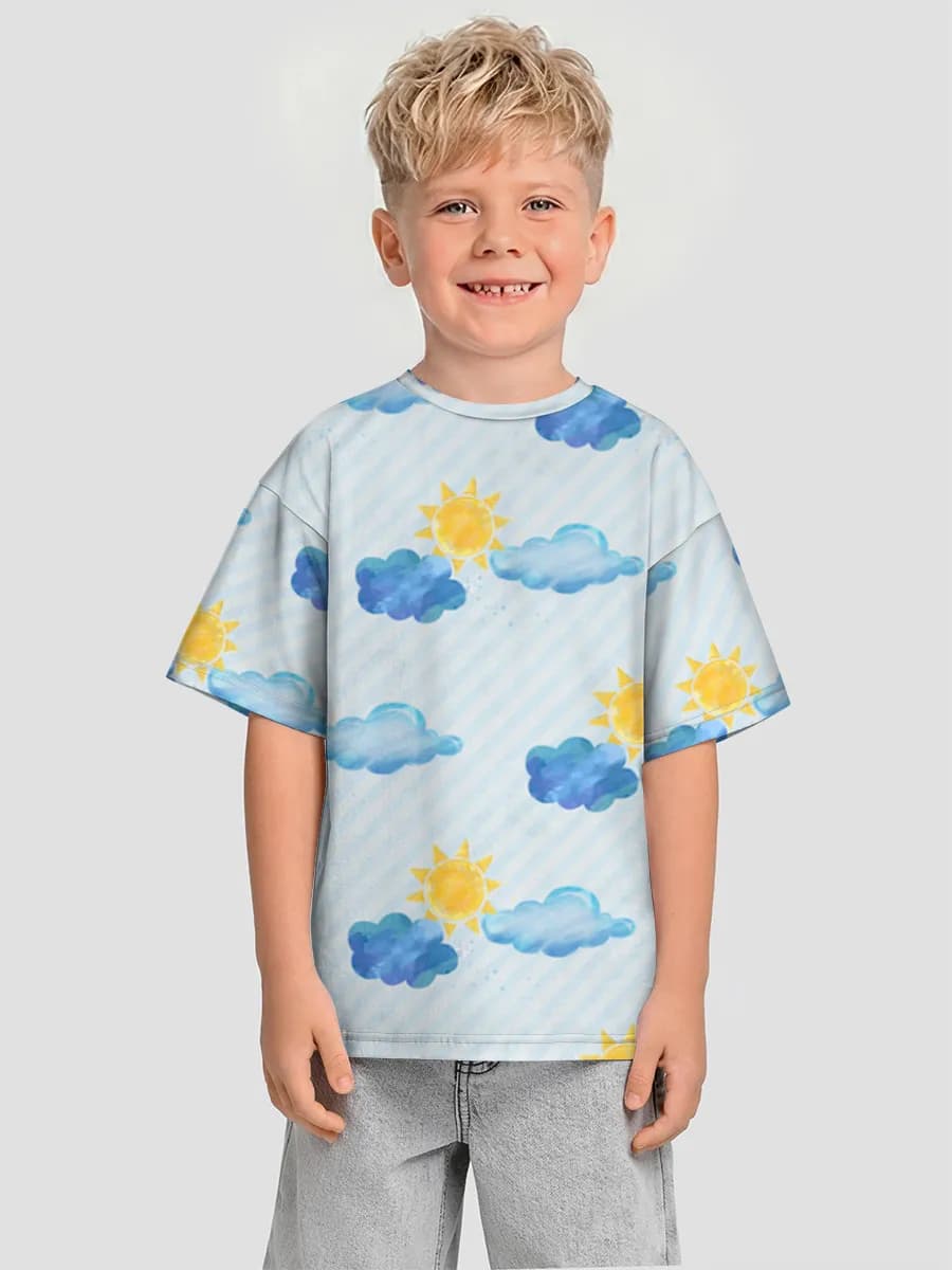 Boys' oversized cotton T-shirt