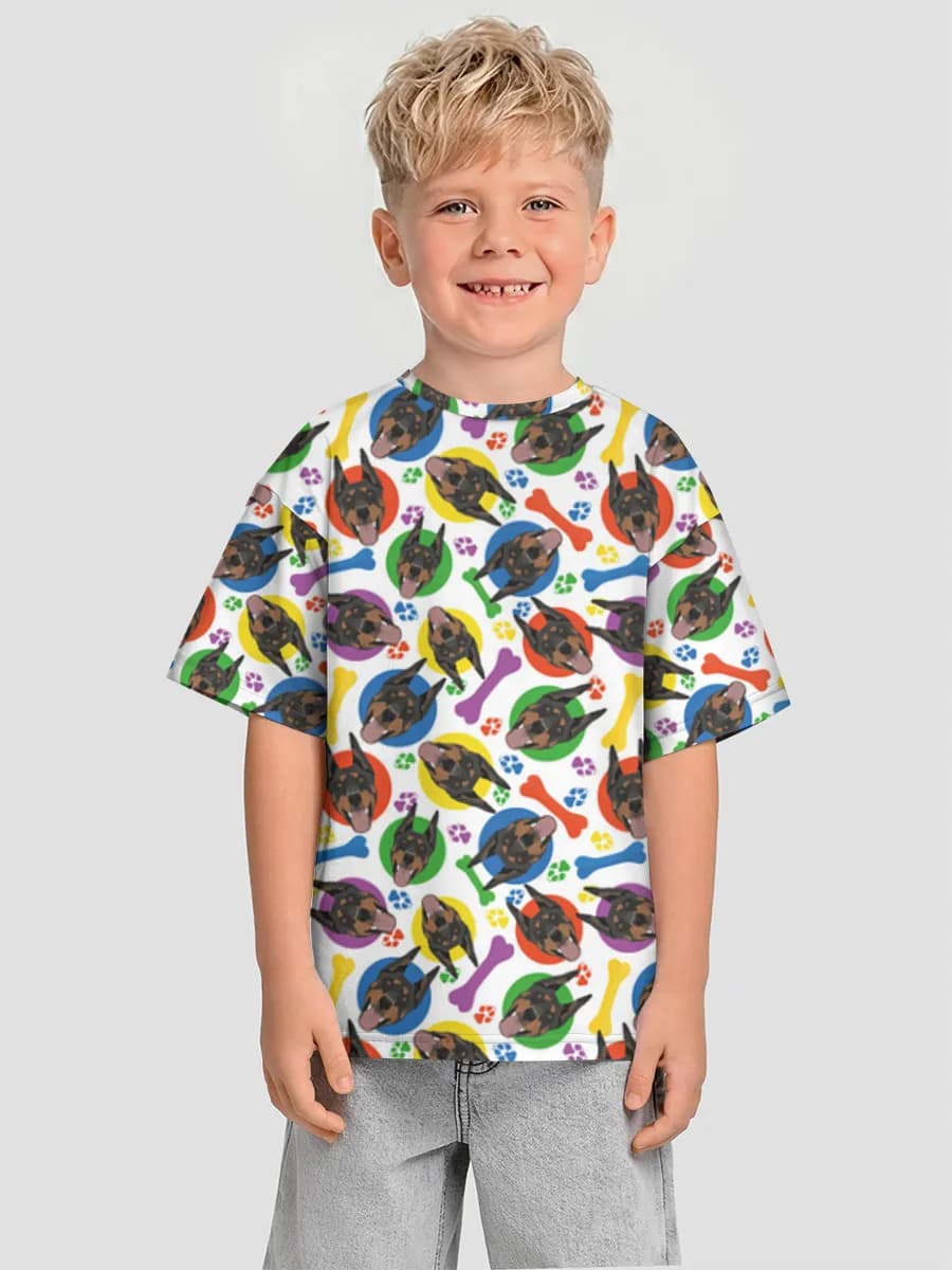 Oversized Baumwoll-T-Shirt Jungen