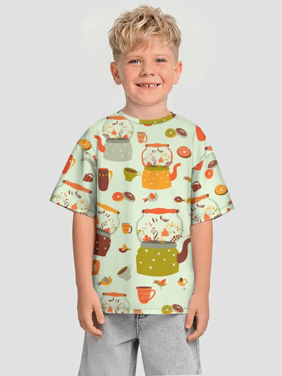 Boys' oversized cotton T-shirt