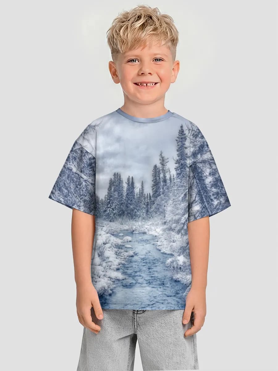 Boys' oversized cotton T-shirt