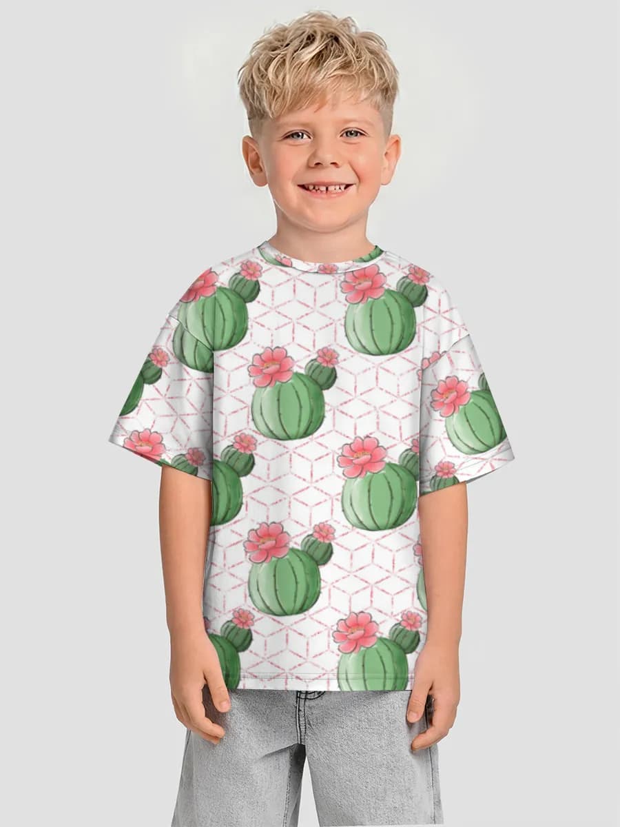 Boys' oversized cotton T-shirt