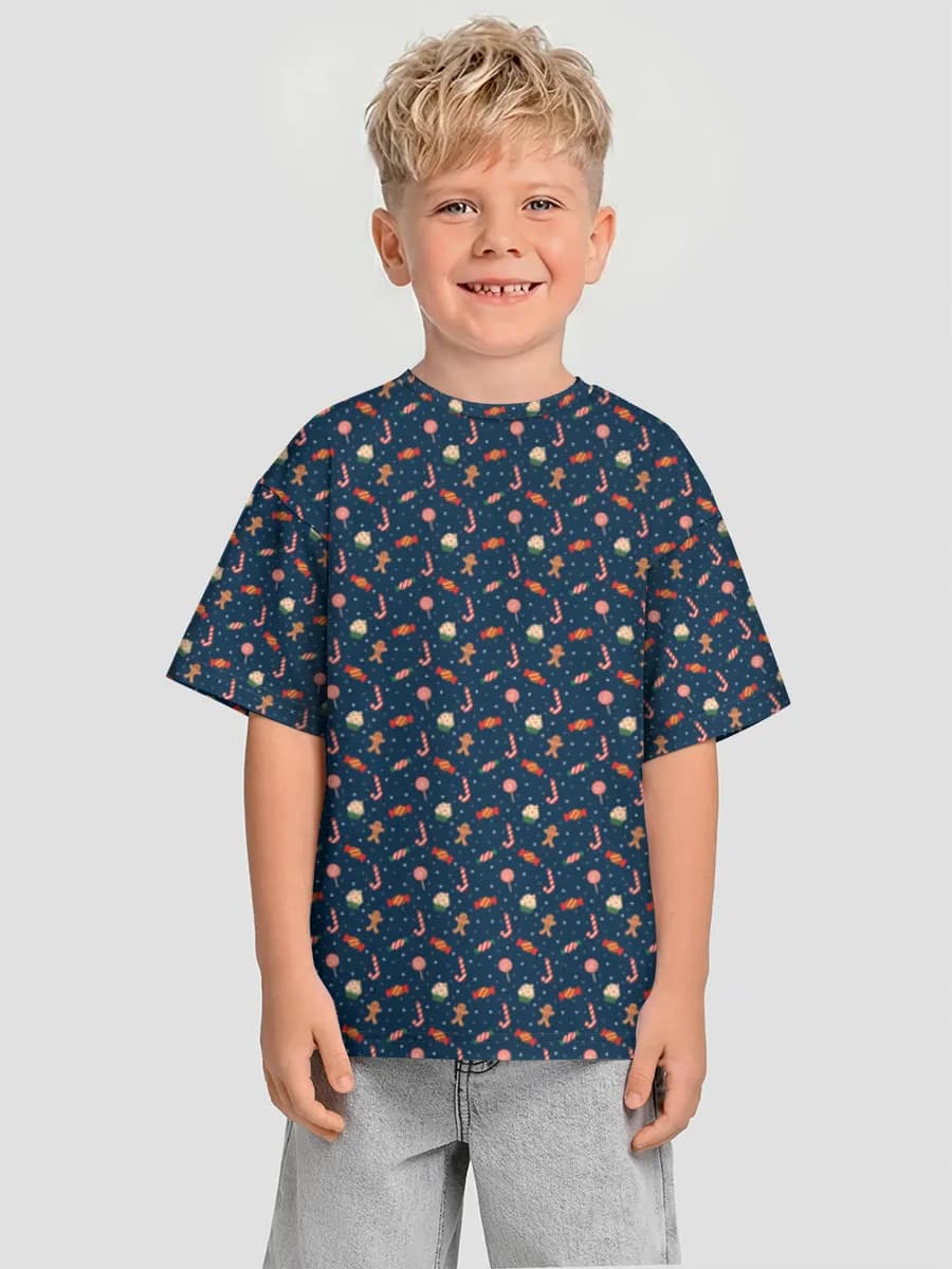 Boys' oversized cotton T-shirt