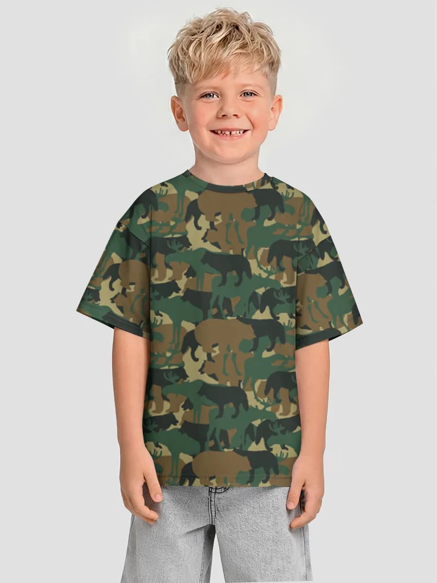 Boys' oversized cotton T-shirt