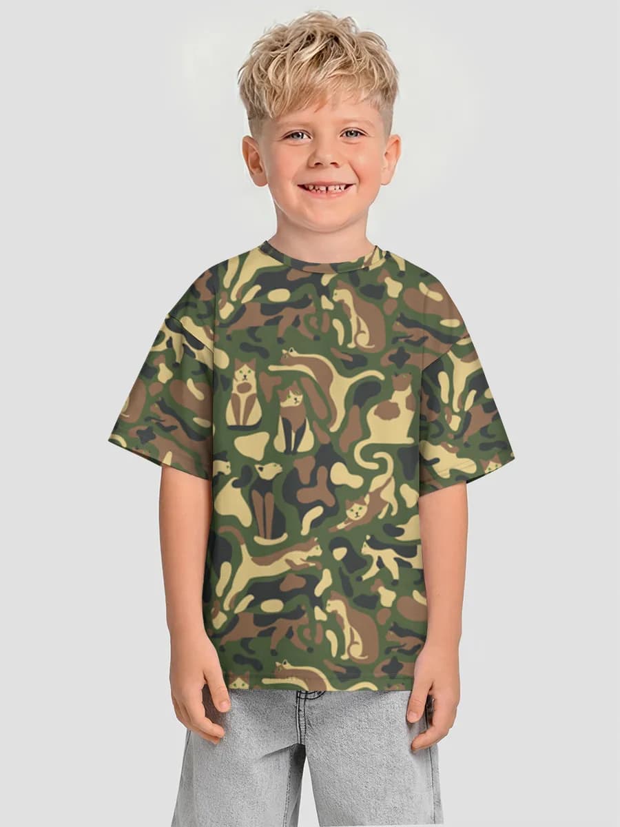 Boys' oversized cotton T-shirt
