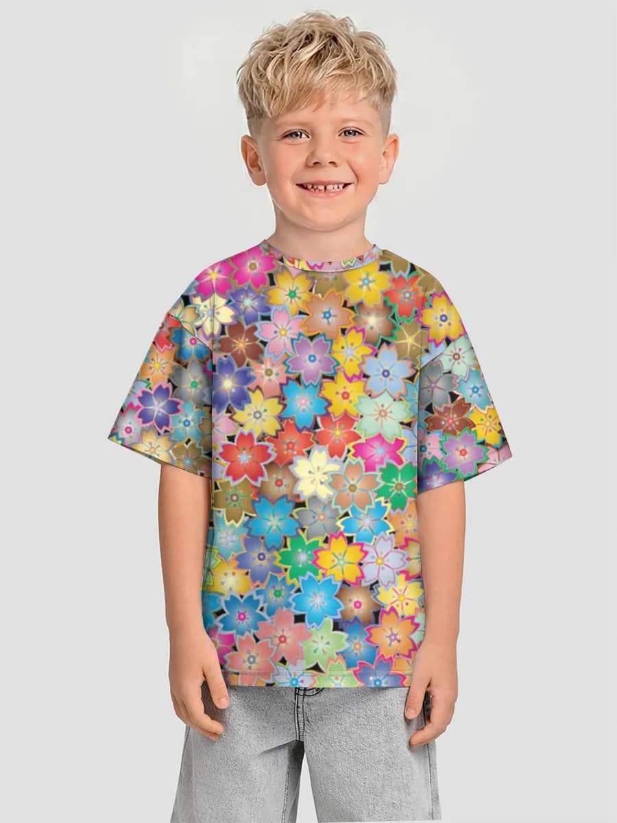 Boys' oversized cotton T-shirt
