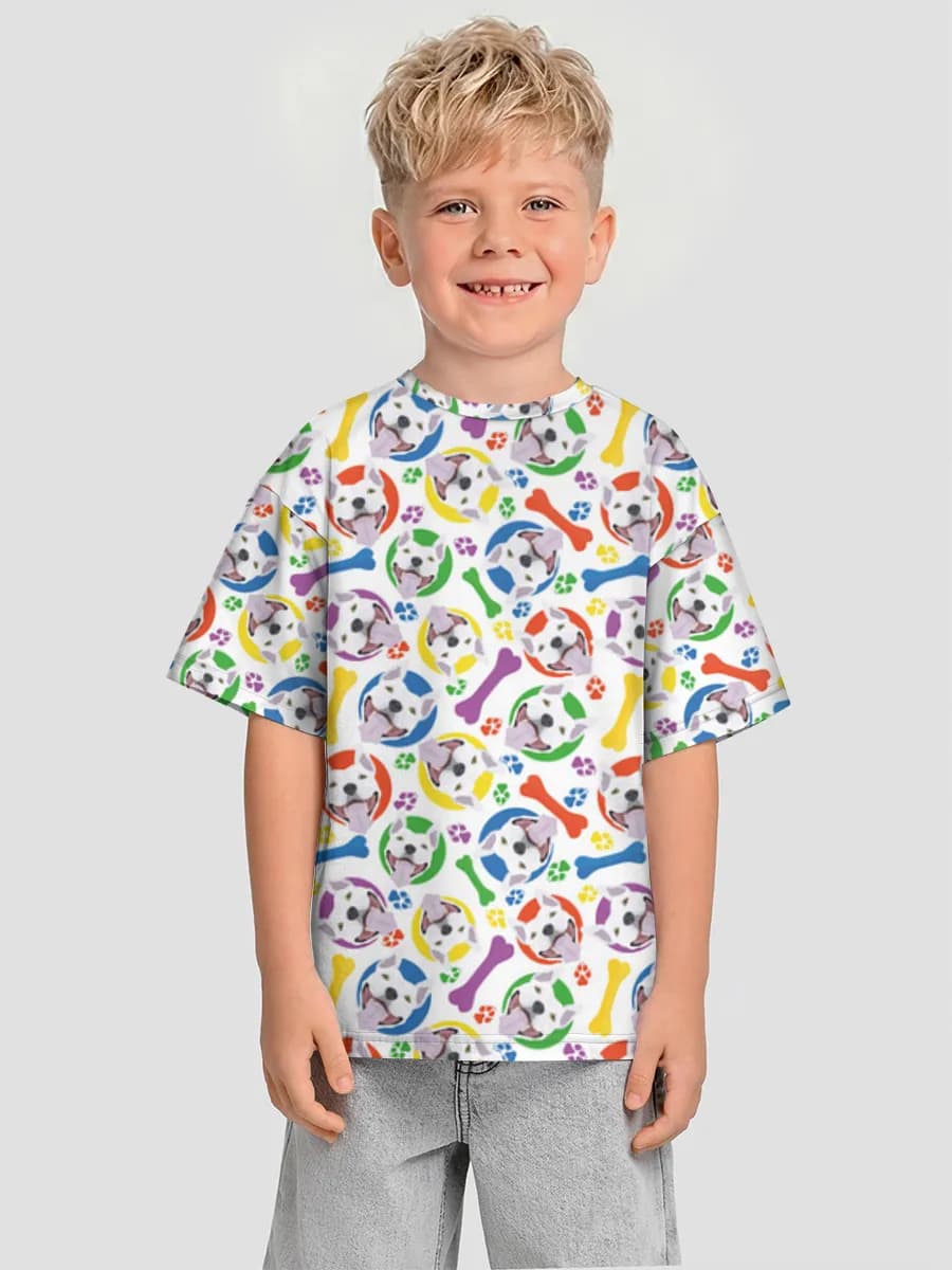 Boys' oversized cotton T-shirt