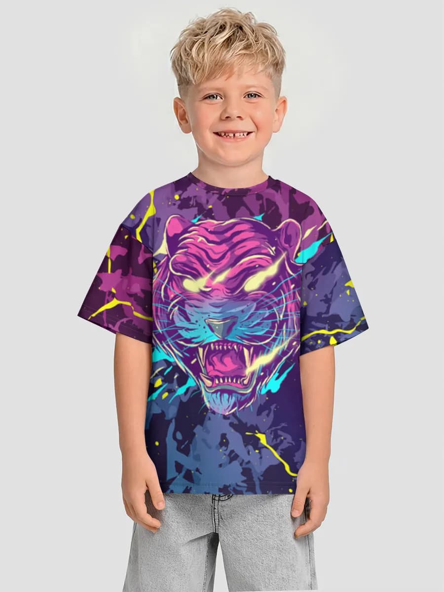 Oversized Baumwoll-T-Shirt Jungen