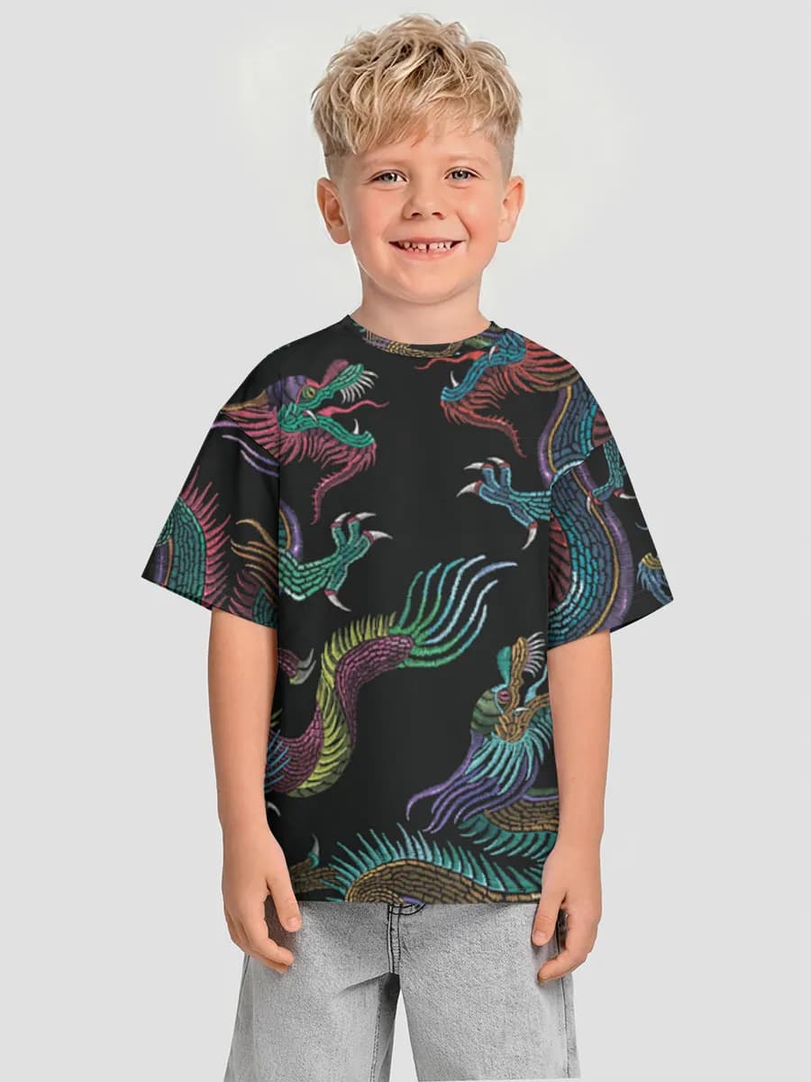 Oversized Baumwoll-T-Shirt Jungen