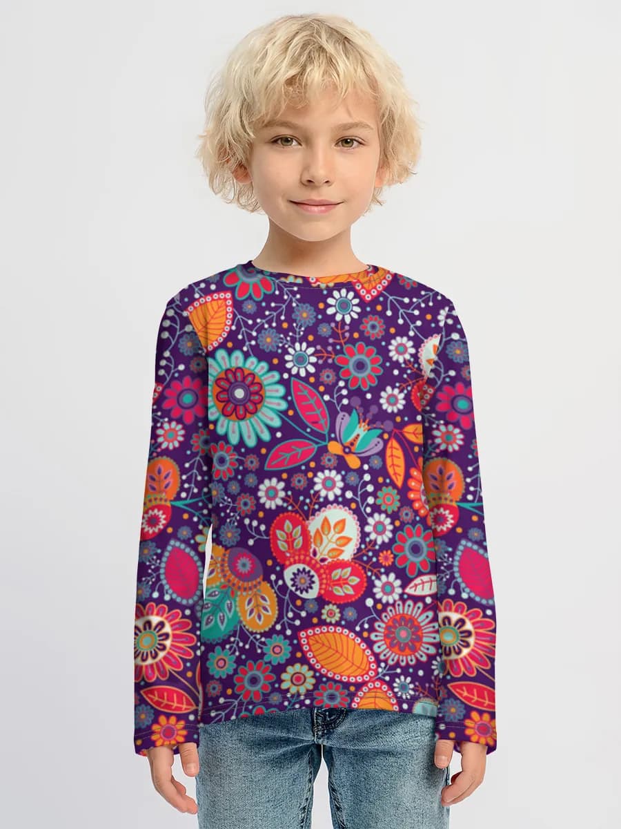 Boys' cotton long sleeve shirt