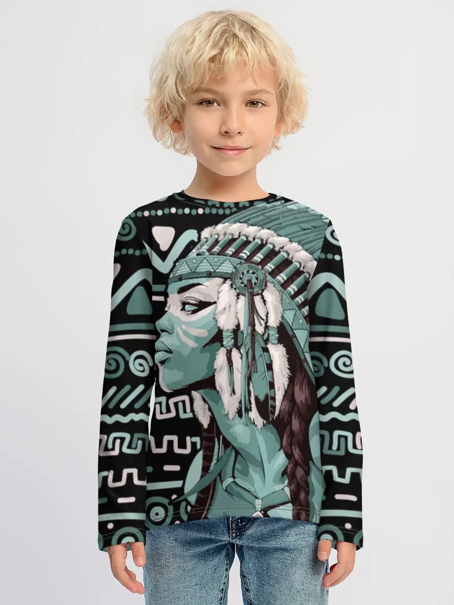 Boys' cotton long sleeve shirt
