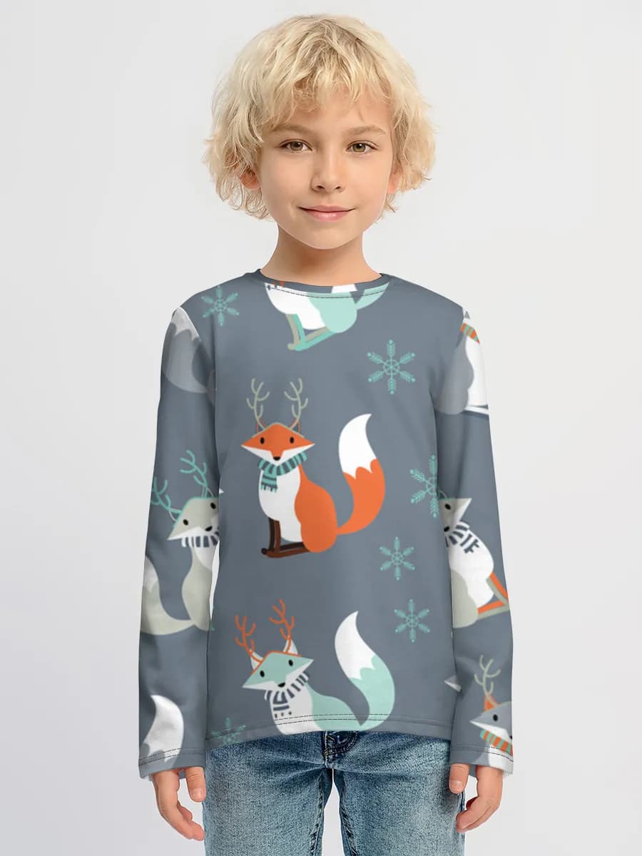 Boys' cotton long sleeve shirt