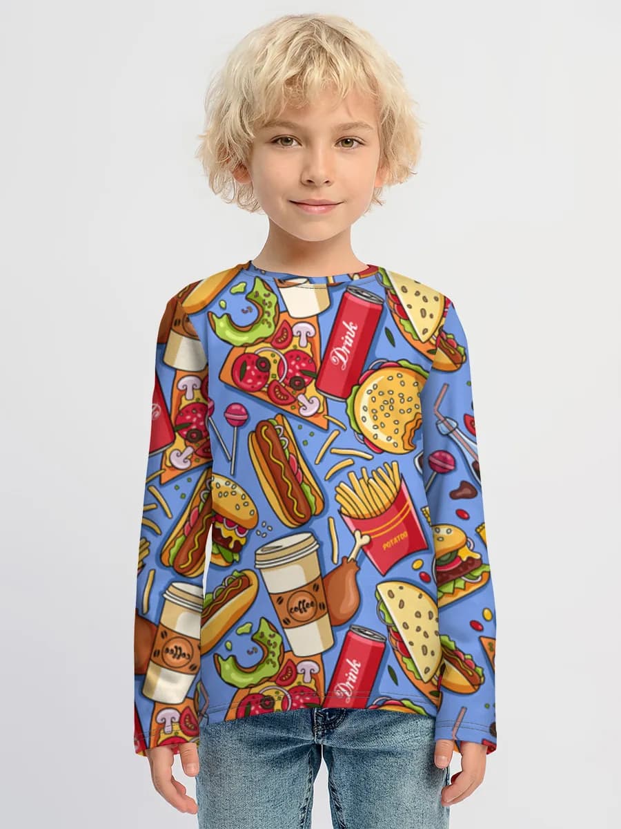 Baumwoll-Langarmshirt Jungen