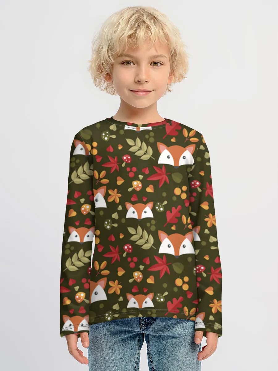 Boys' cotton long sleeve shirt