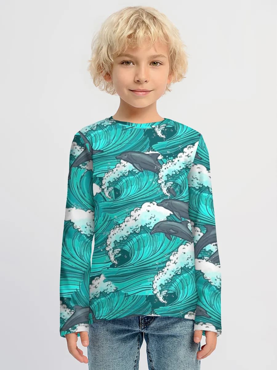 Baumwoll-Langarmshirt Jungen