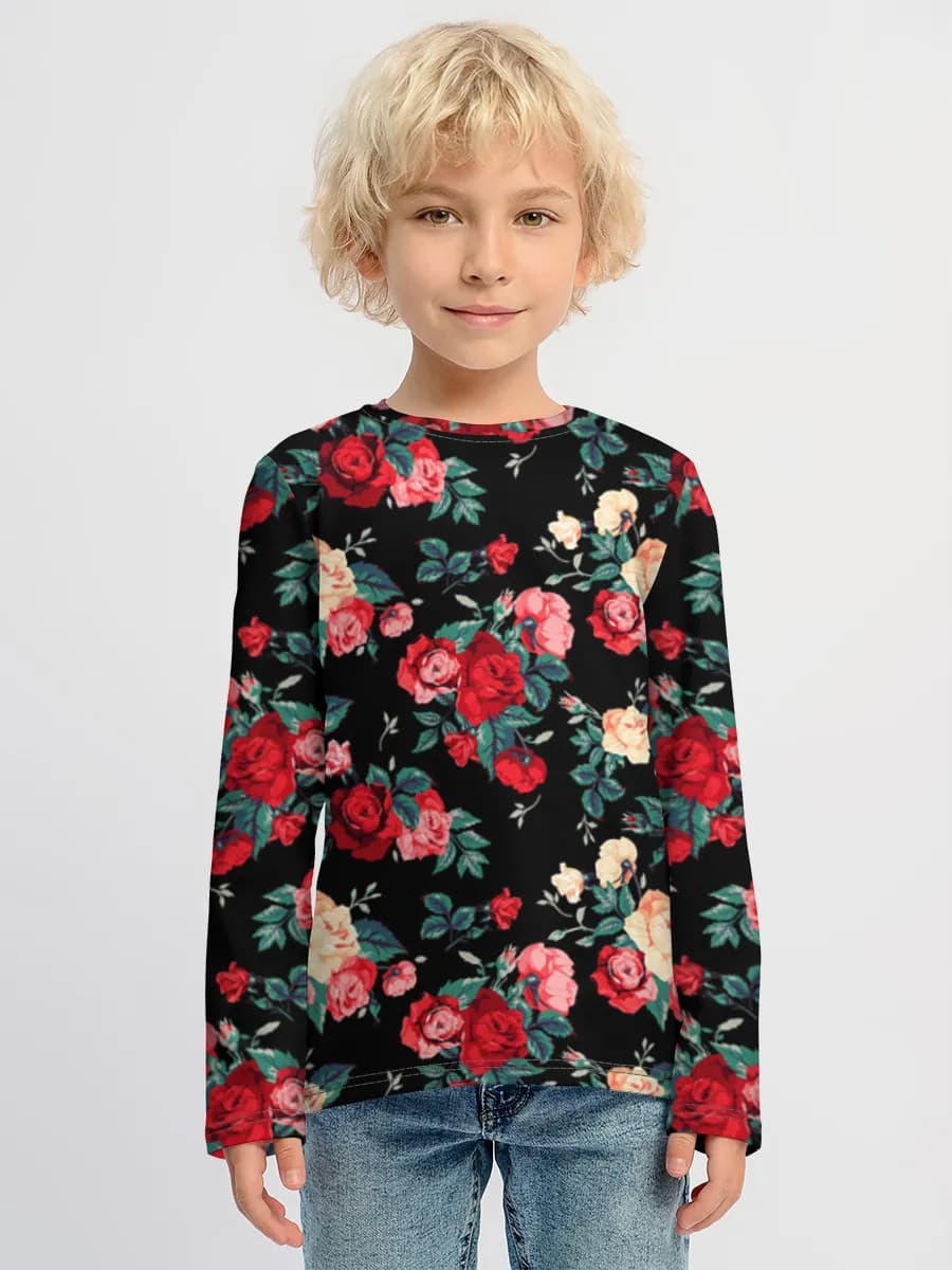 Baumwoll-Langarmshirt Jungen