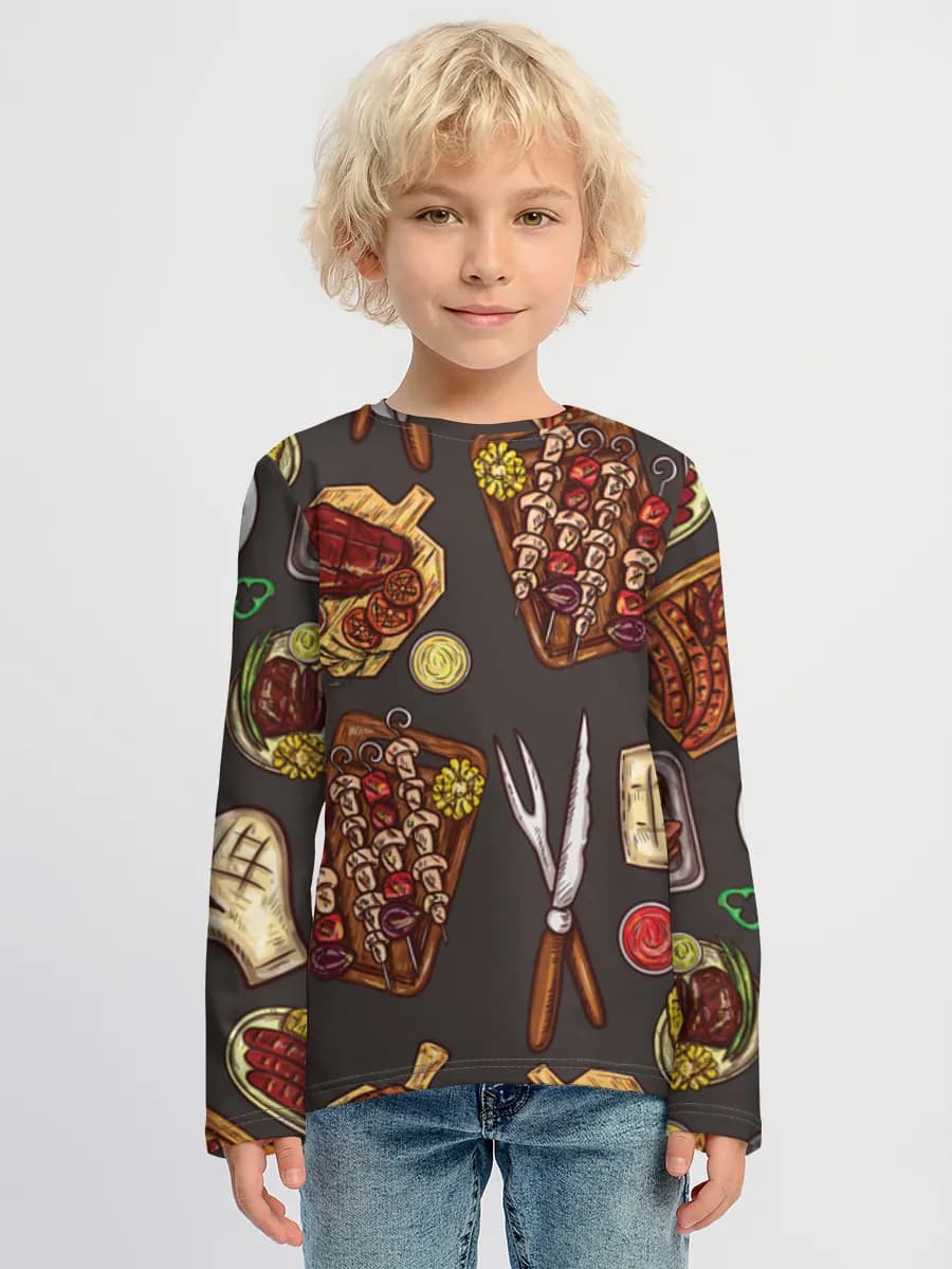 Baumwoll-Langarmshirt Jungen