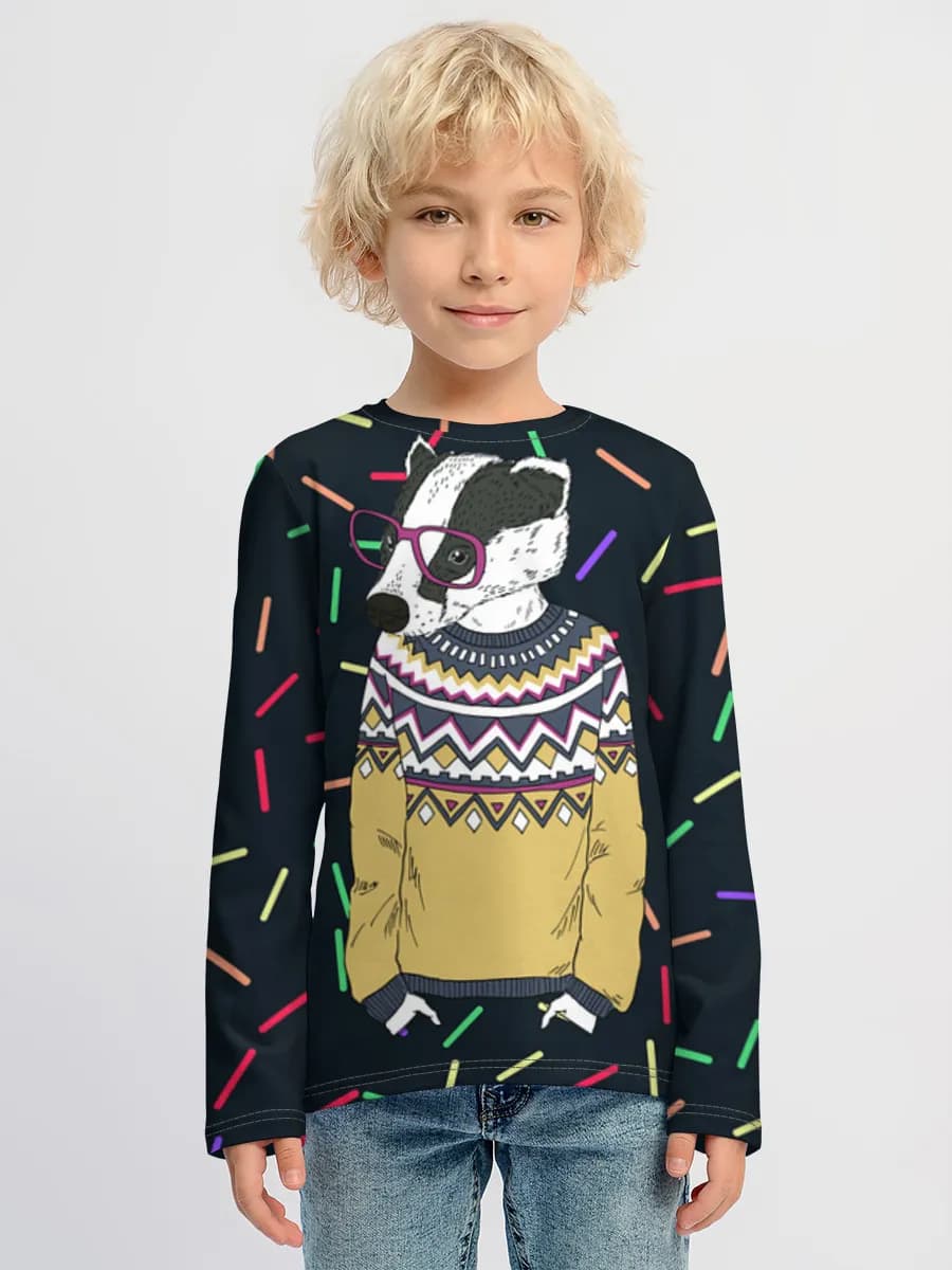 Boys' cotton long sleeve shirt