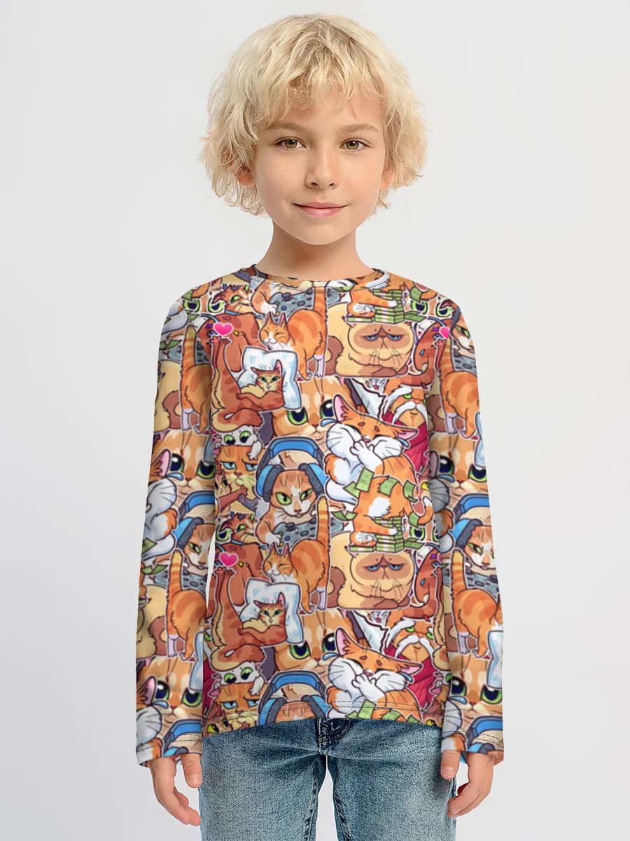 Boys' cotton long sleeve shirt