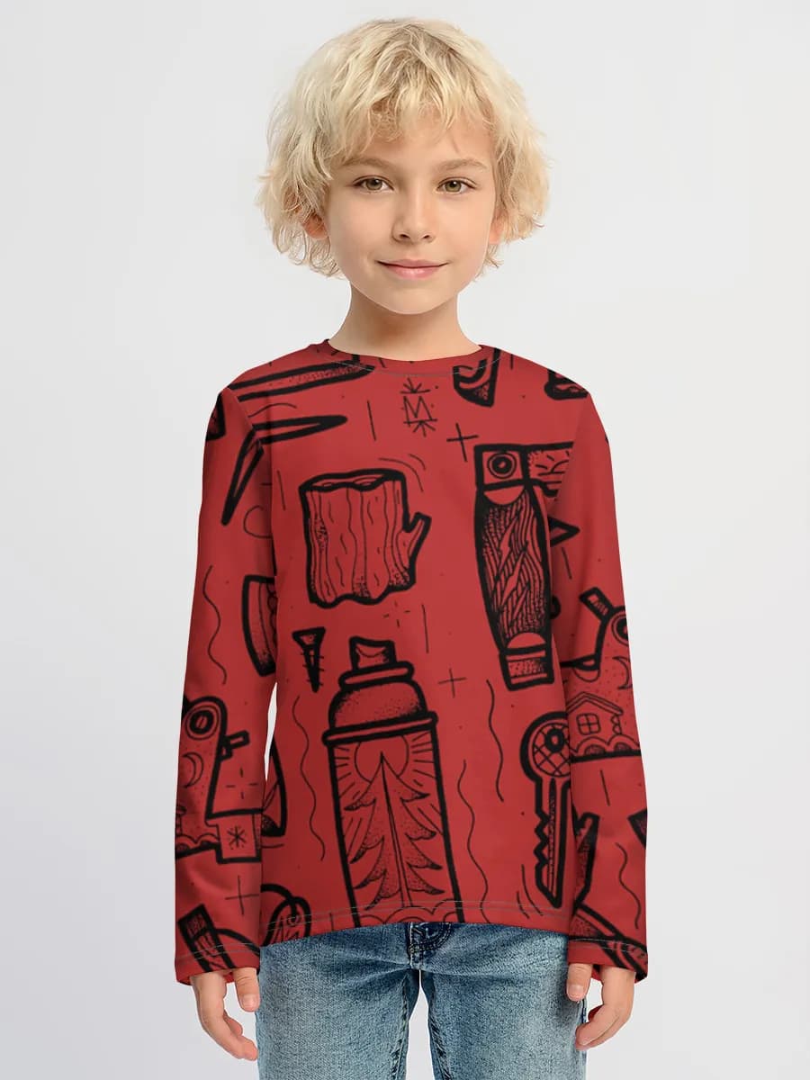 Boys' cotton long sleeve shirt