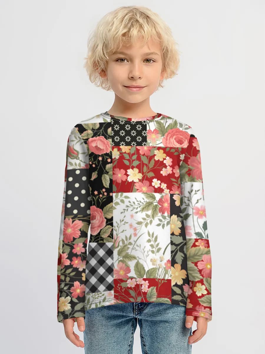 Boys' cotton long sleeve shirt