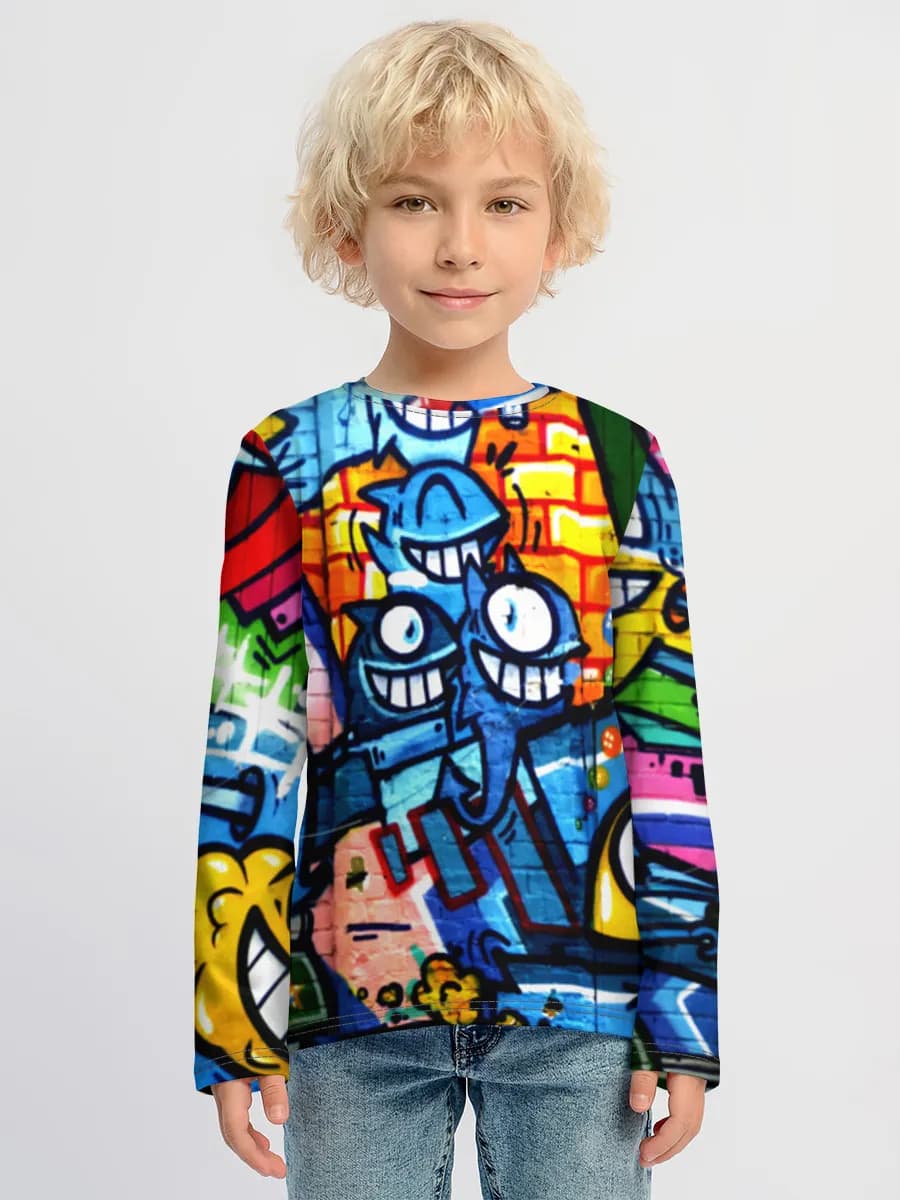 Baumwoll-Langarmshirt Jungen