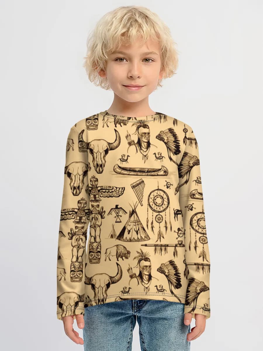 Boys' cotton long sleeve shirt