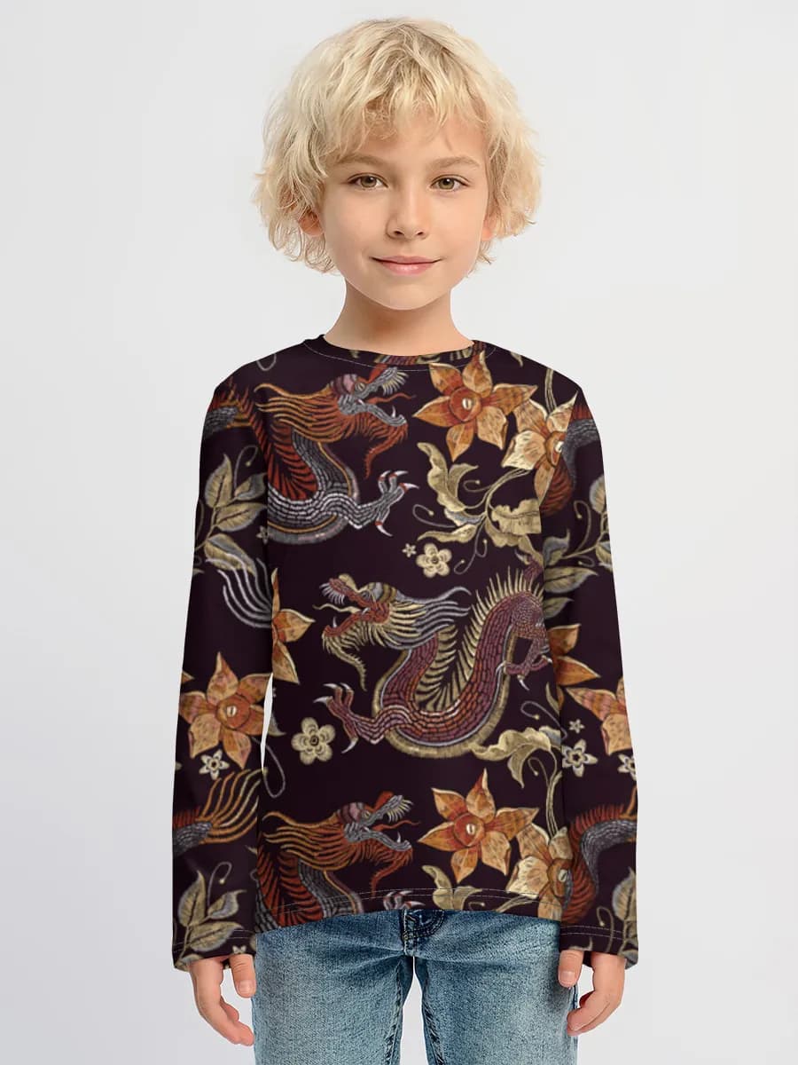 Baumwoll-Langarmshirt Jungen