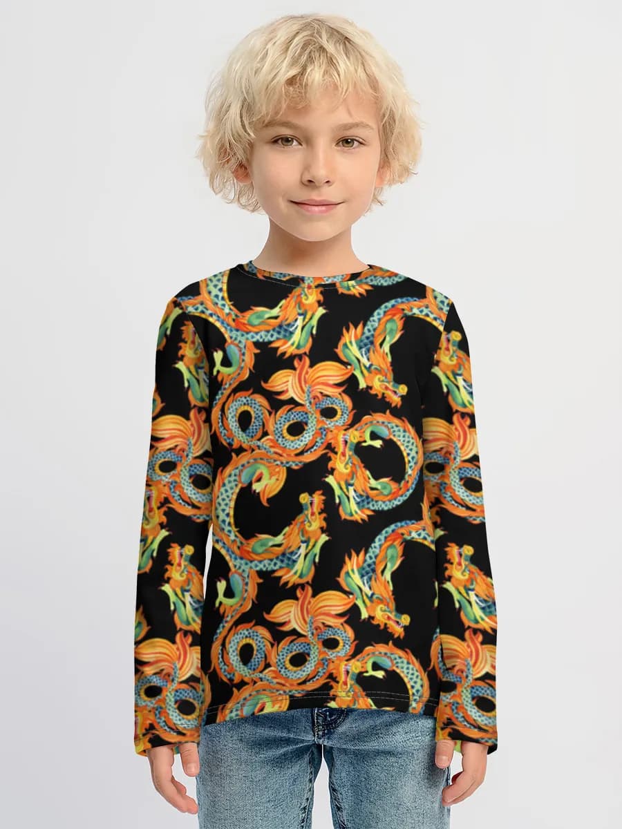 Baumwoll-Langarmshirt Jungen