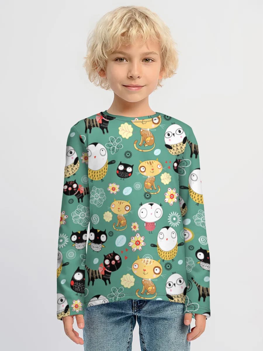 Boys' cotton long sleeve shirt
