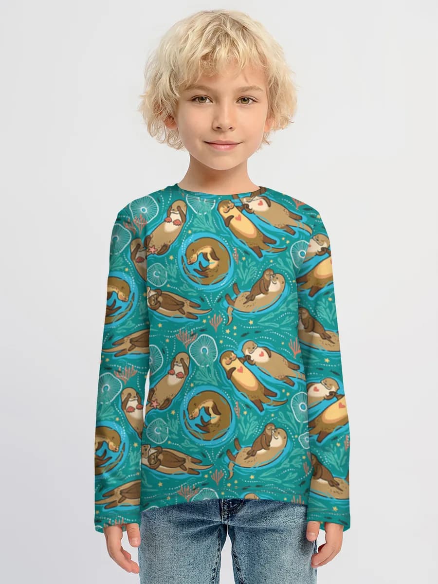 Baumwoll-Langarmshirt Jungen