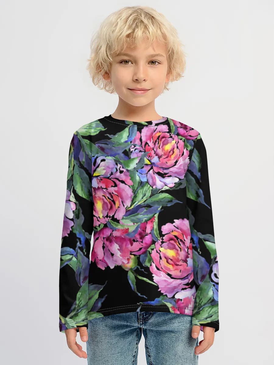 Baumwoll-Langarmshirt Jungen