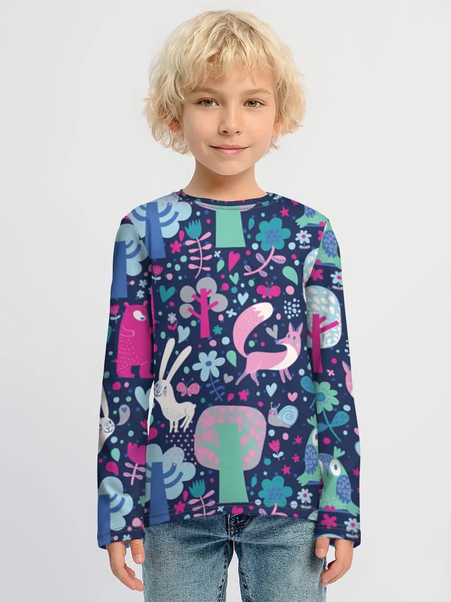 Baumwoll-Langarmshirt Jungen