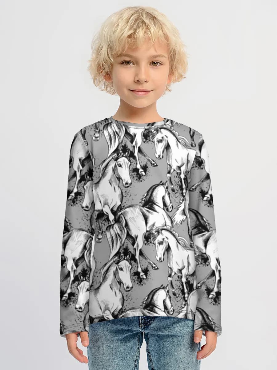 Baumwoll-Langarmshirt Jungen