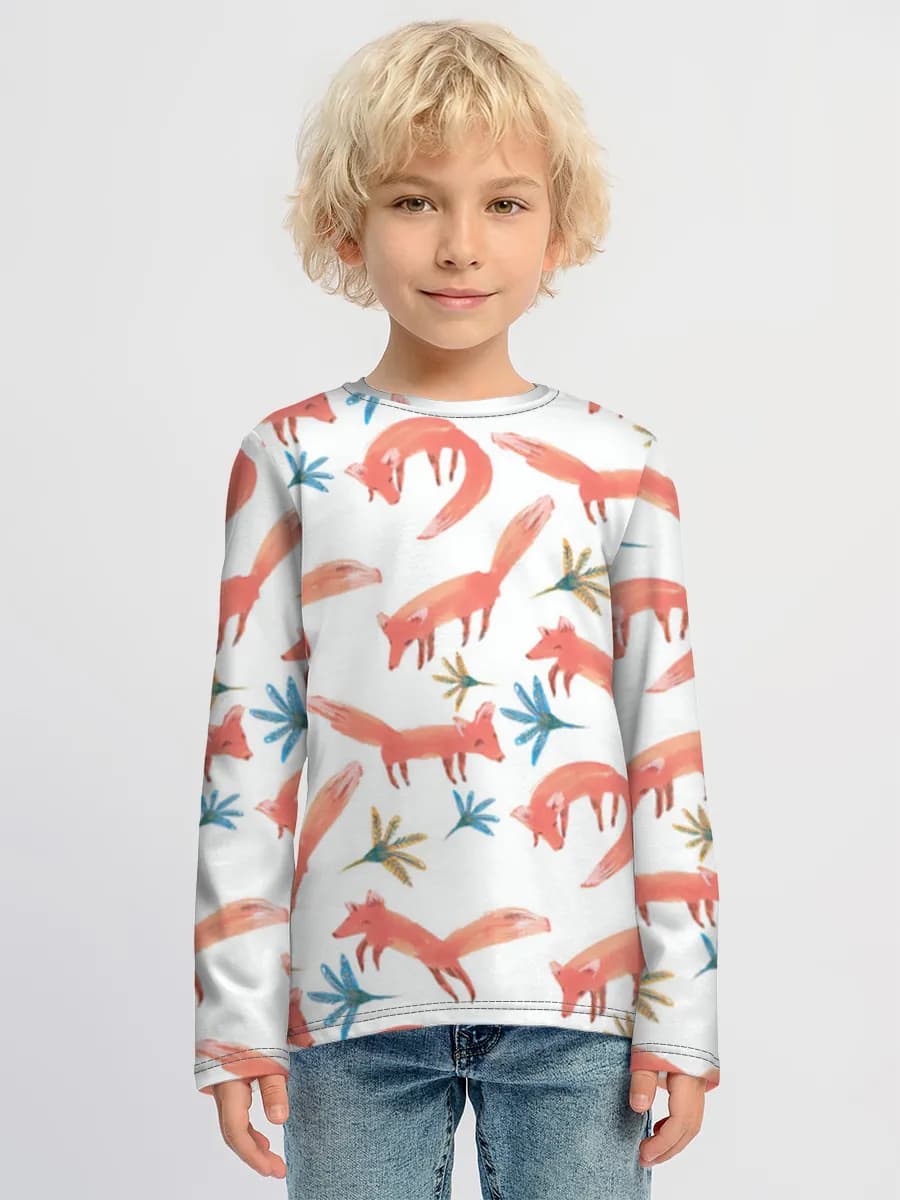 Baumwoll-Langarmshirt Jungen