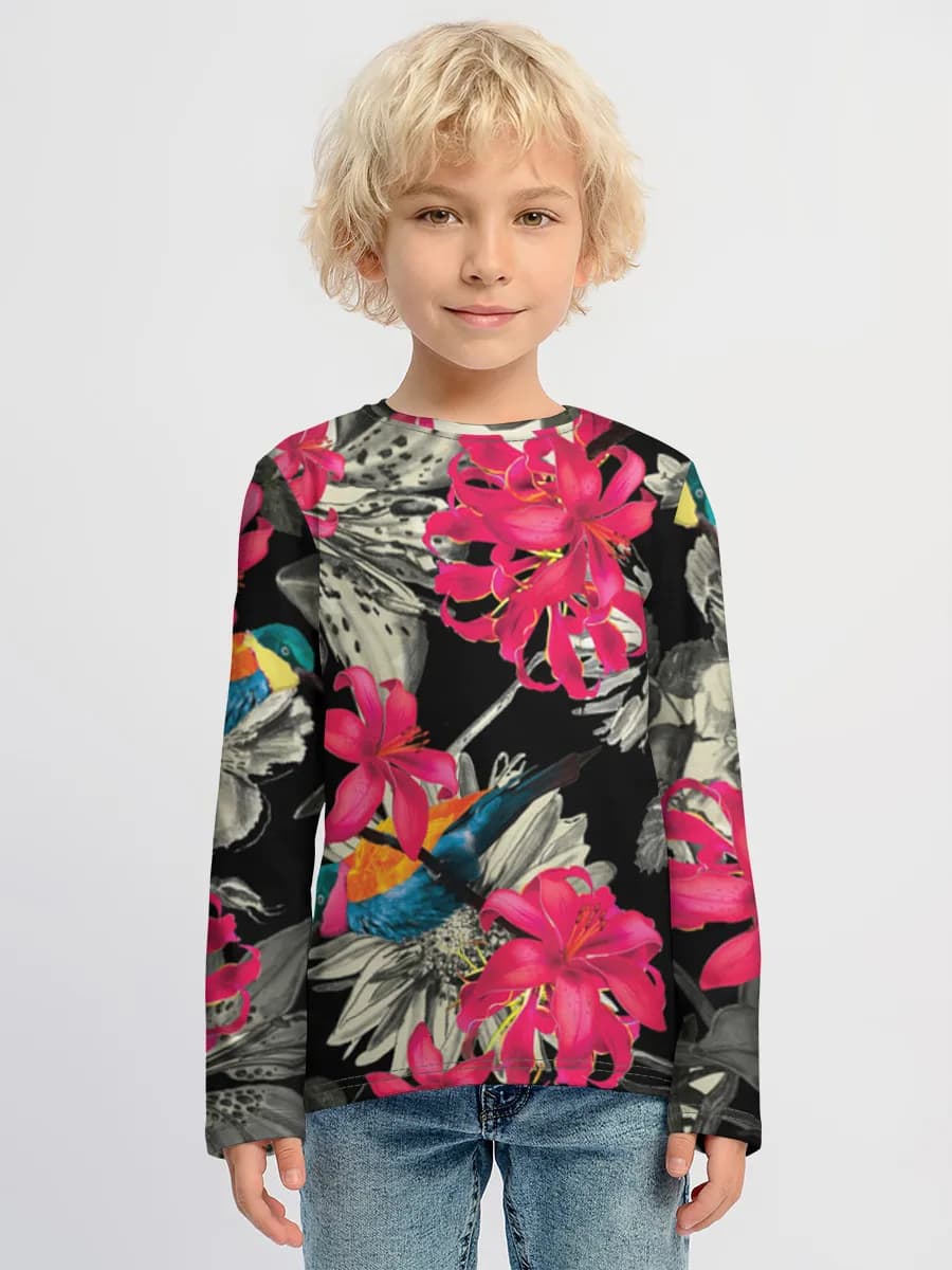 Boys' cotton long sleeve shirt