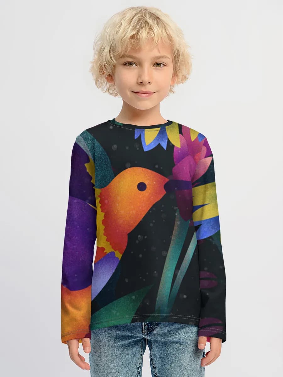 Boys' cotton long sleeve shirt