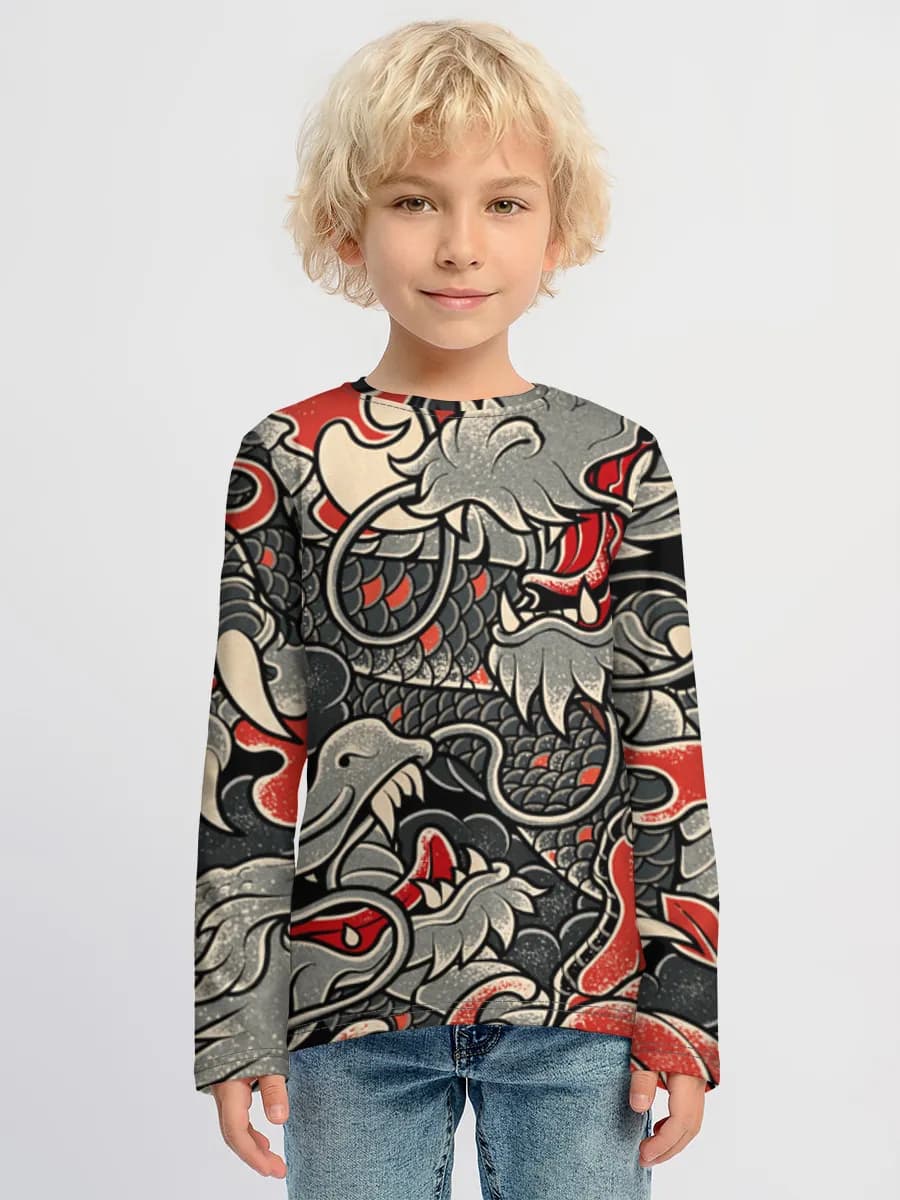 Boys' cotton long sleeve shirt